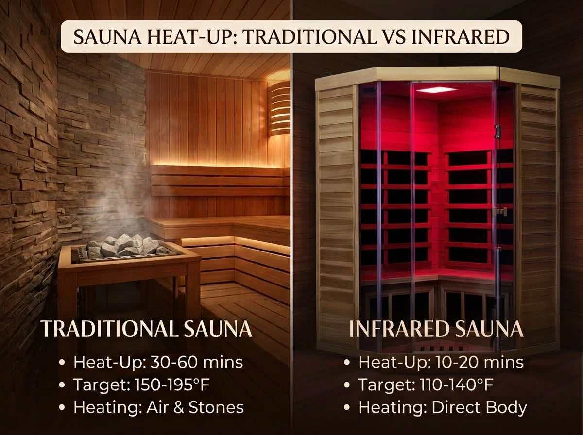 How Long Does It Take to Heat Up a Sauna? Traditional vs. Infrared
