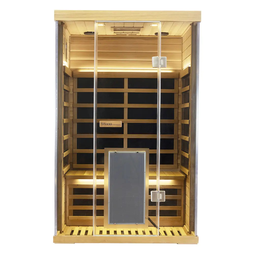 Wizzisaunas SR02 2 Person Red Cedar Full Spectrum Infrared Sauna low EMF image 0