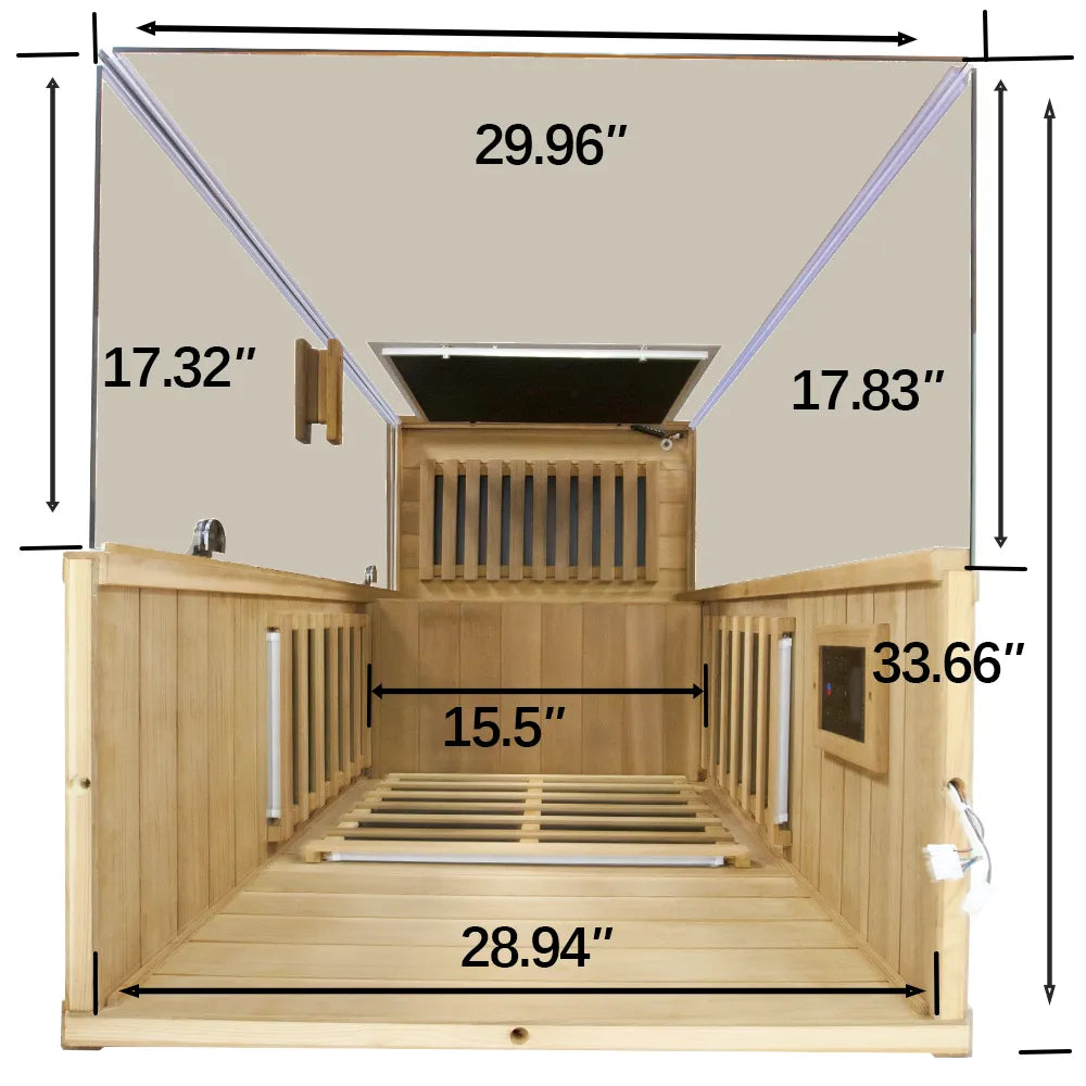 Wizzisaunas 909MRX Full Spectrum Infrared Sauna 1 Person | Red Cedar Low EMF image 2