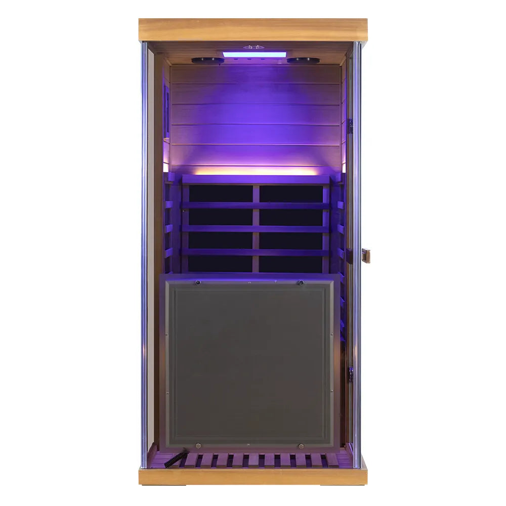 Wizzisaunas 909MRX Full Spectrum Infrared Sauna 1 Person | Red Cedar Low EMF image 12