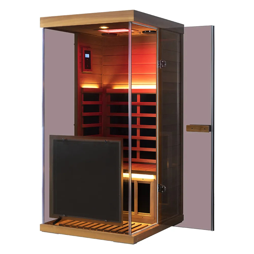 Wizzisaunas 909MRX Full Spectrum Infrared Sauna 1 Person | Red Cedar Low EMF image 11