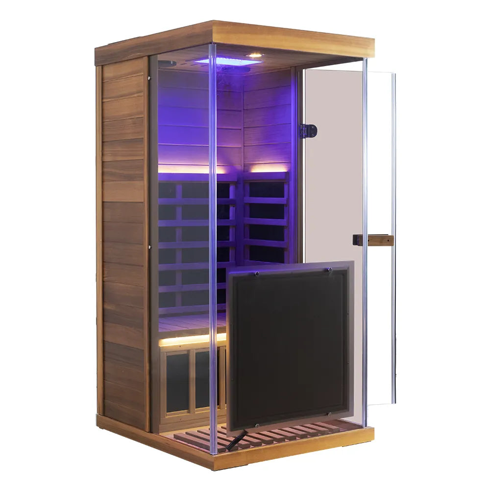 Wizzisaunas 909MRX Full Spectrum Infrared Sauna 1 Person | Red Cedar Low EMF image 9