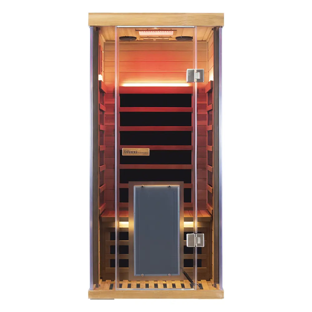 Wizzisaunas SR01 1 Person Red Cedar Full Spectrum Infrared Sauna Low EMF image 13