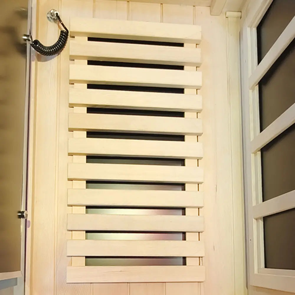 Wizzisaunas 909MH Mini 1 Person Far Infrared Sauna Hemlock | Left Door 3 Sides Full Screen Glass Low EMF image 5