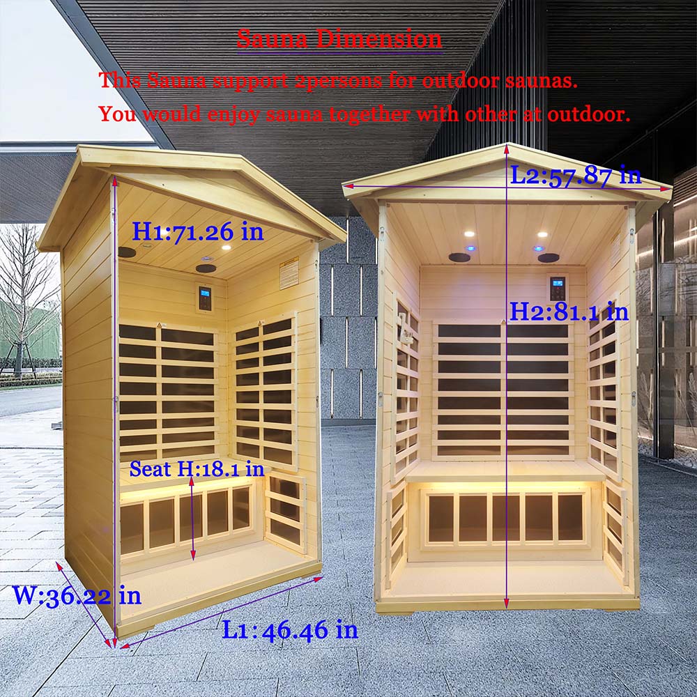 VB02 2 Person Outdoor Infrared Sauna