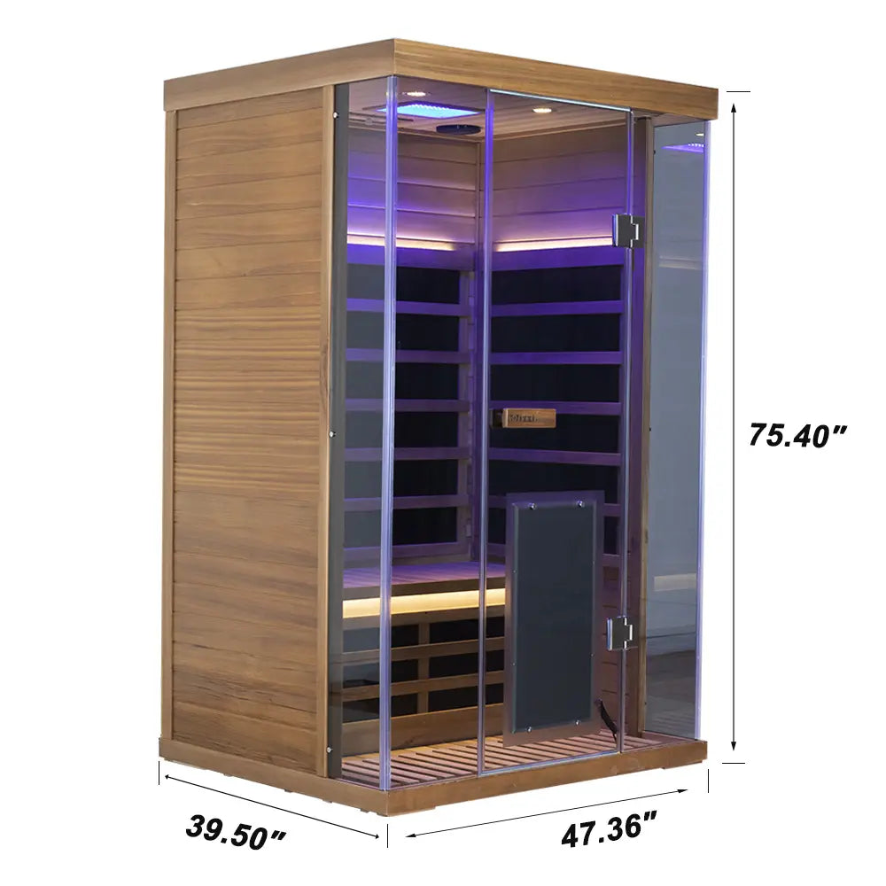Wizzisaunas SR02 2 Person Red Cedar Full Spectrum Infrared Sauna low EMF image 2