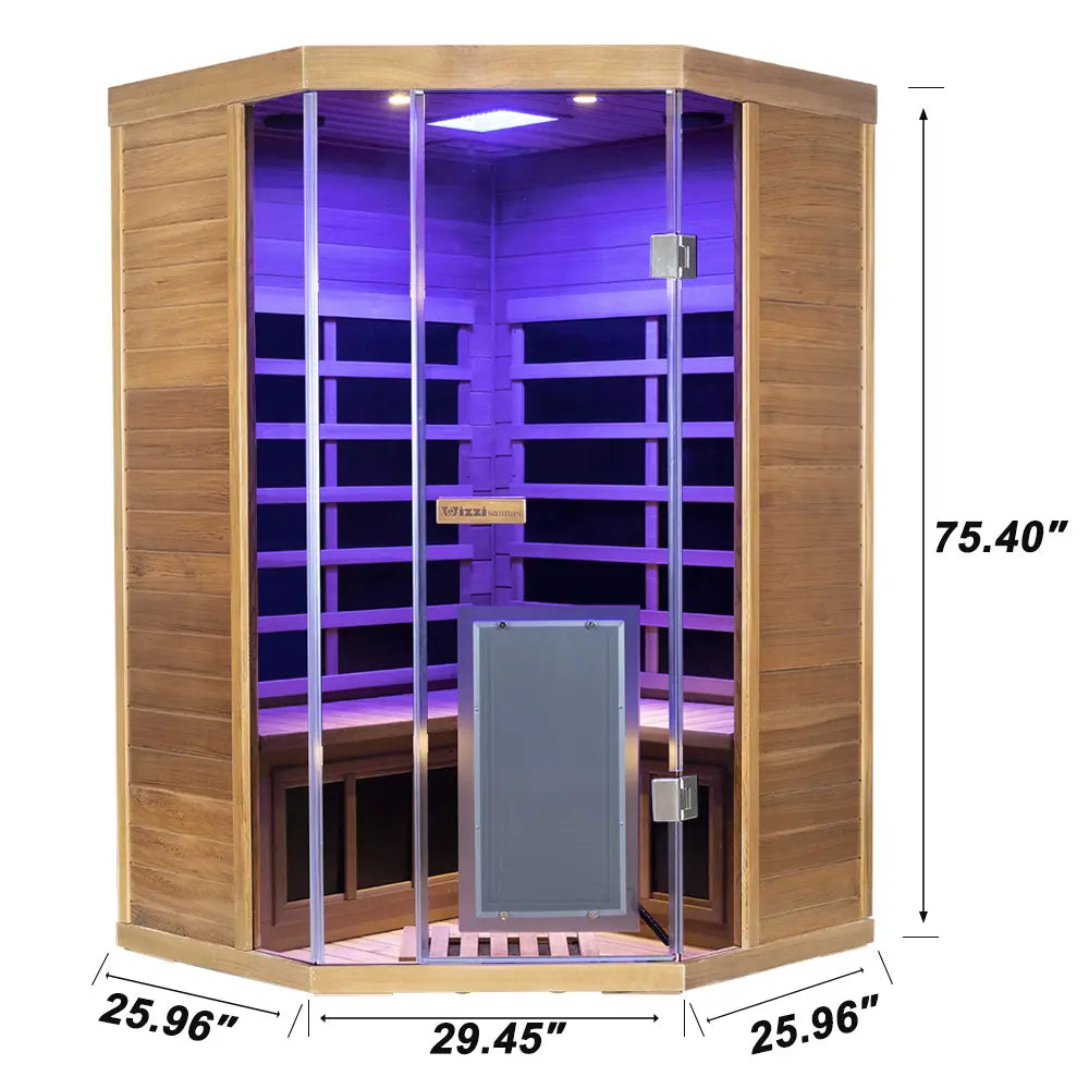 Wizzisaunas SR07 2-3 Person Full Spectrum Infrared Sauna Red Cedar Low EMF image 2