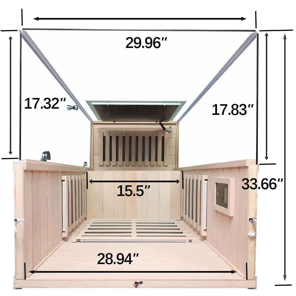 Wizzisaunas 909MH Mini 1 Person Far Infrared Sauna Hemlock | Left Door 3 Sides Full Screen Glass Low EMF image 2