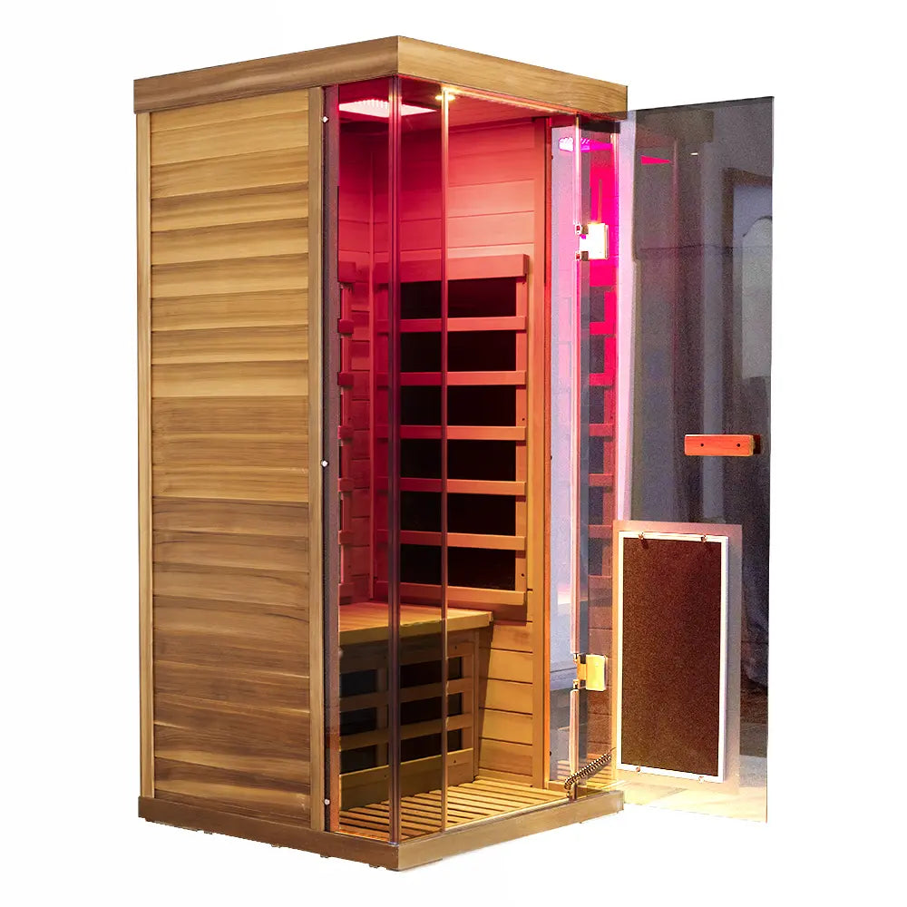 Wizzisaunas SR01 1 Person Red Cedar Full Spectrum Infrared Sauna Low EMF image 11